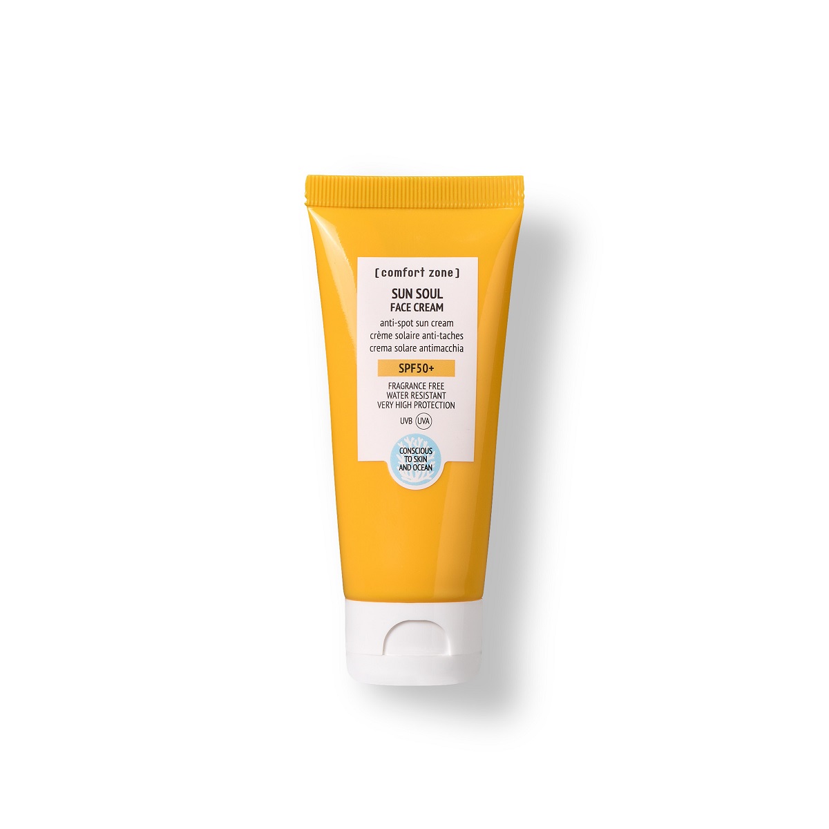 Zonnecrème tegen Pigmentvlekken voor gezicht en lichaam SPF50 uit de Sun Soul Lijn van Comfort Zone - Inhoud Verpakking, tube 60ml